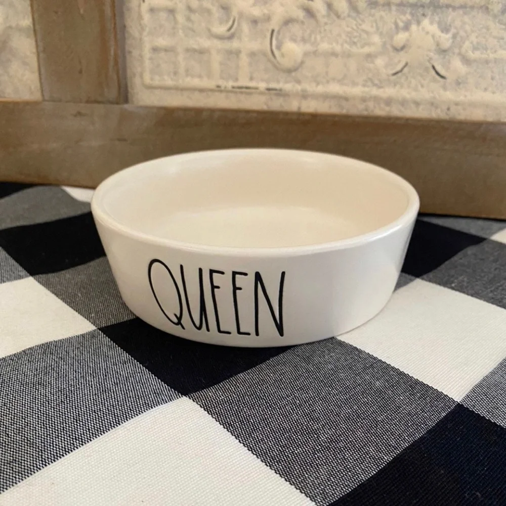 Rae Dunn QUEEN small cat/dog/pet bowl - Brand new Never used